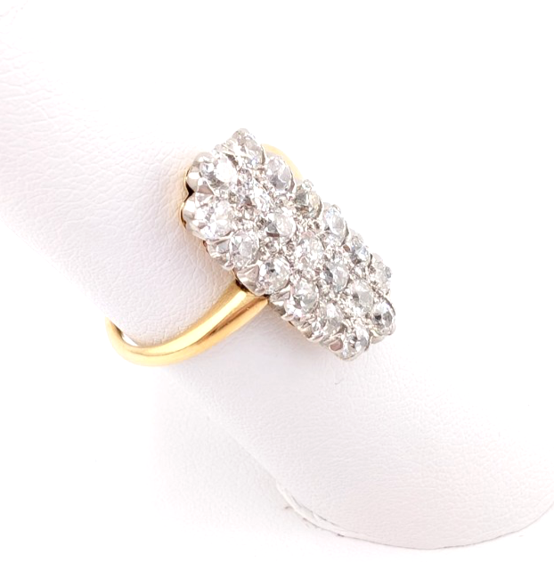 18K Two-Tone Gold 1.5ctw Diamond Vintage Cluster Ring CRN160 - Image 7