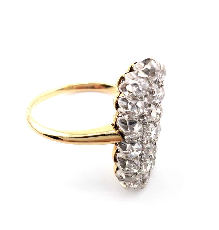 18K Two-Tone Gold 1.5ctw Diamond Vintage Cluster Ring CRN160 - Image 12