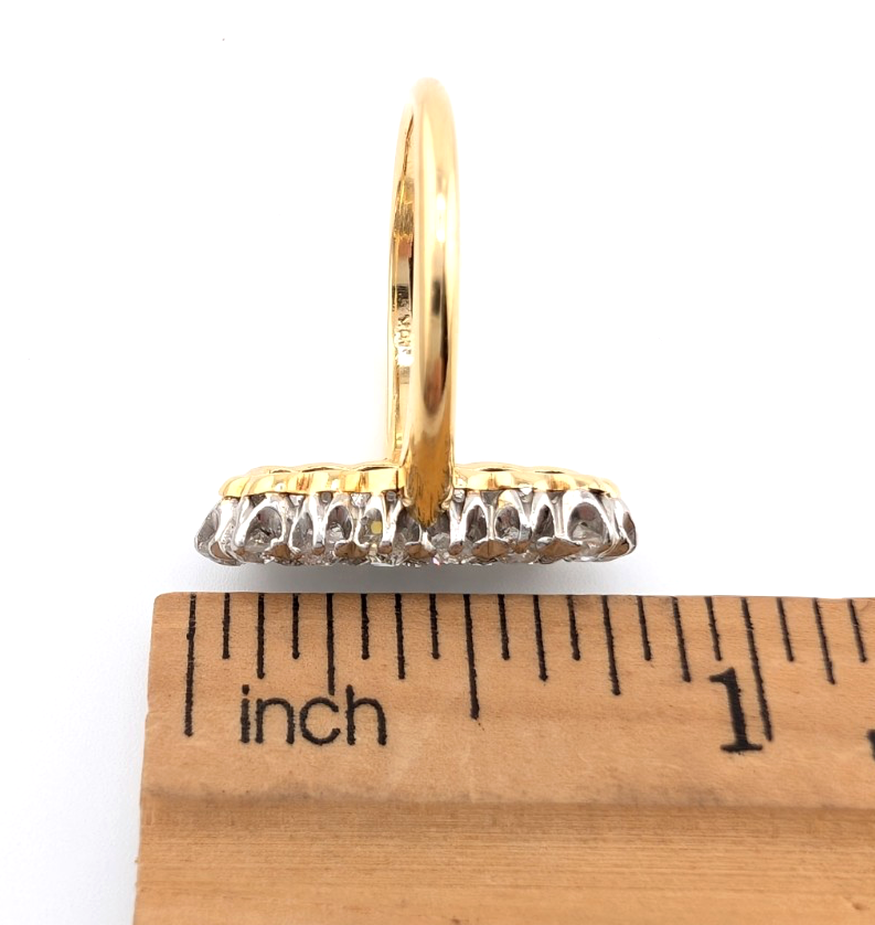 18K Two-Tone Gold 1.5ctw Diamond Vintage Cluster Ring CRN160 - Image 20