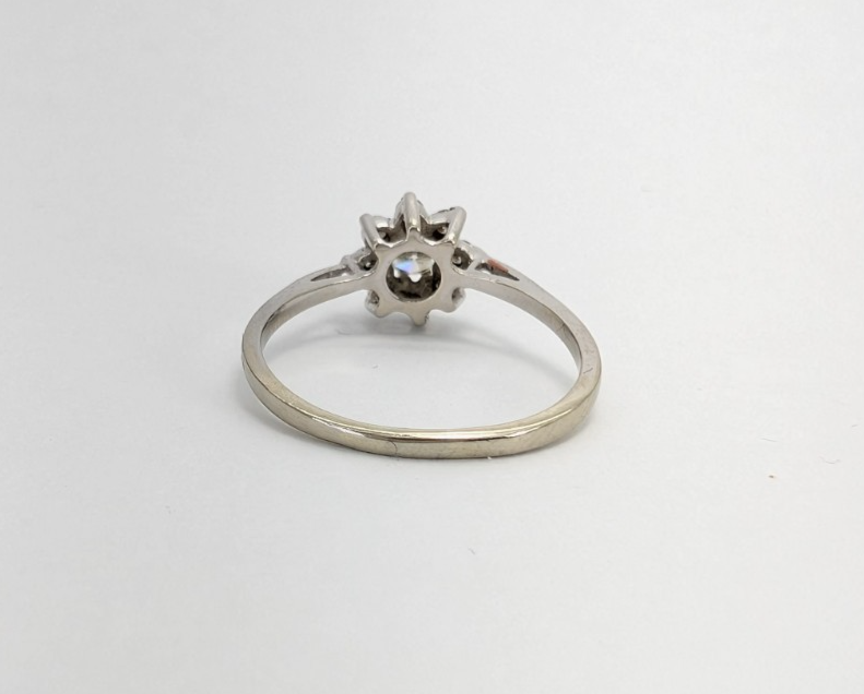14K White Gold .50 ctw Diamond Cluster Flower Ring 11081 - Image 5