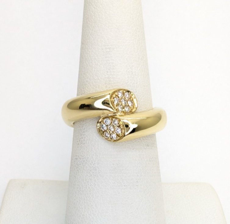18K Gold Robert Lee Morris Diamond Bypass Ring 14358 - Image 2