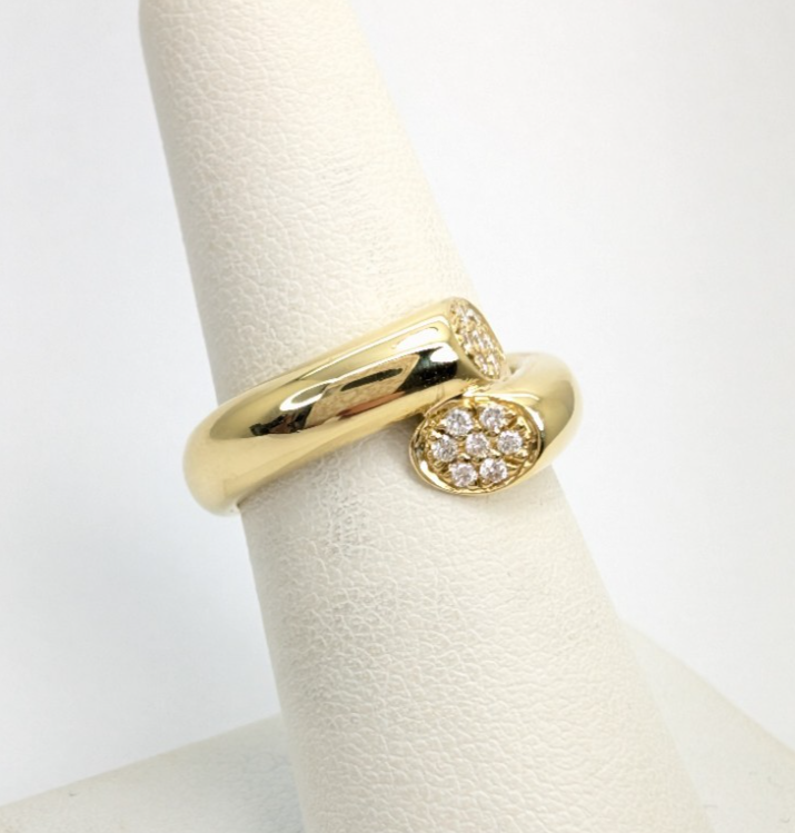 18K Gold Robert Lee Morris Diamond Bypass Ring 14358 - Image 3