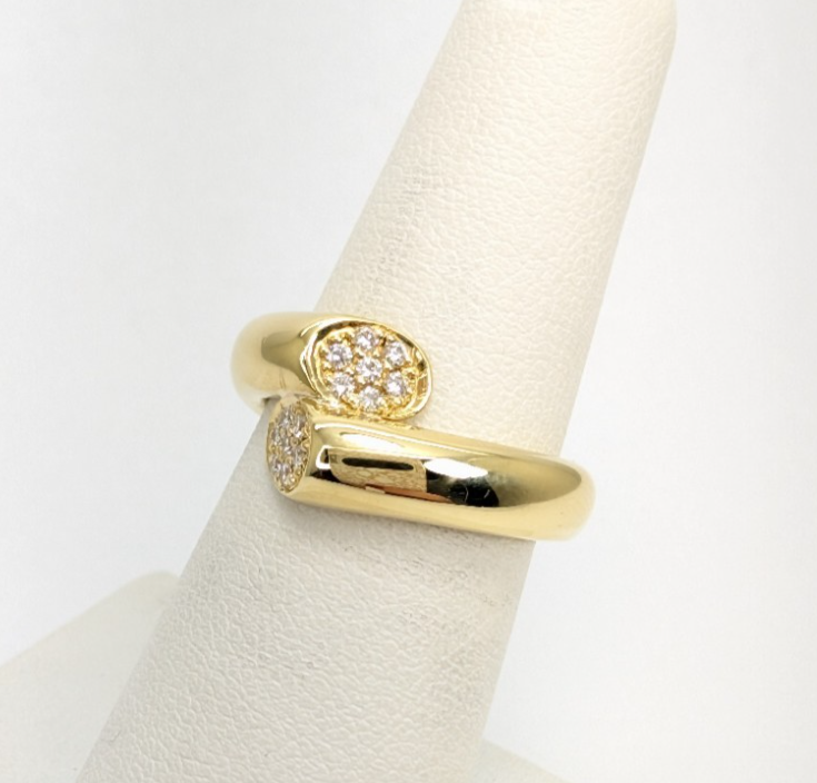 18K Gold Robert Lee Morris Diamond Bypass Ring 14358 - Image 4