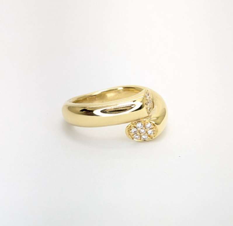 18K Gold Robert Lee Morris Diamond Bypass Ring 14358 - Image 5