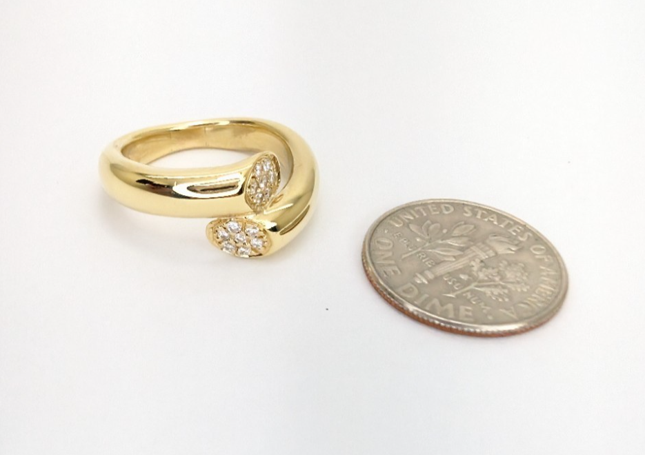 18K Gold Robert Lee Morris Diamond Bypass Ring 14358 - Image 7