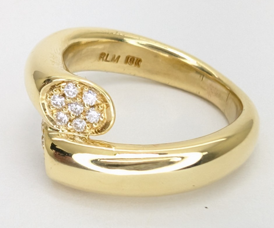 18K Gold Robert Lee Morris Diamond Bypass Ring 14358 - Image 8
