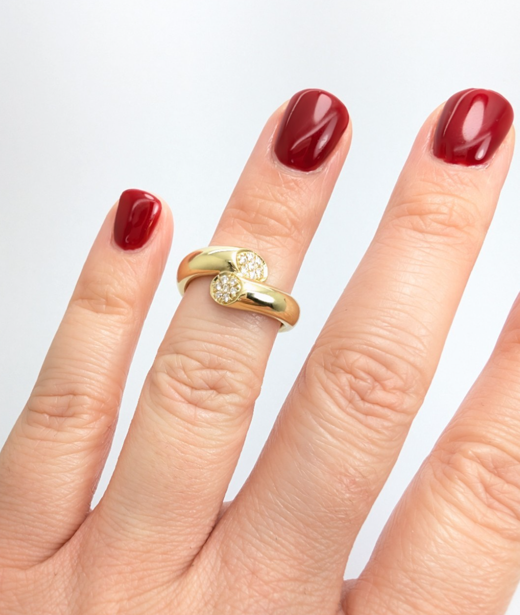 18K Gold Robert Lee Morris Diamond Bypass Ring 14358 - Image 11