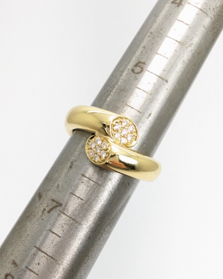 18K Gold Robert Lee Morris Diamond Bypass Ring 14358 - Image 12