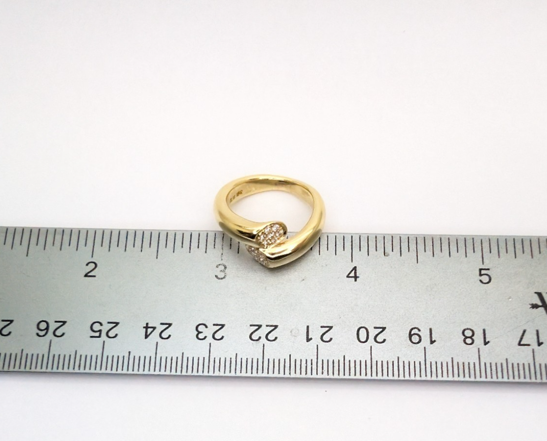 18K Gold Robert Lee Morris Diamond Bypass Ring 14358 - Image 14