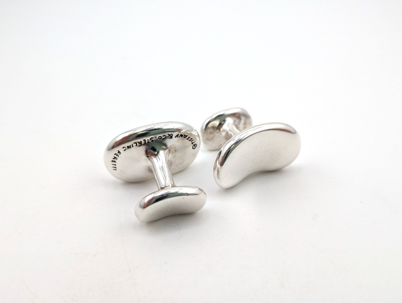 Tiffany & Co Sterling Silver 925 Elsa Peretti Bean Cufflinks 25507