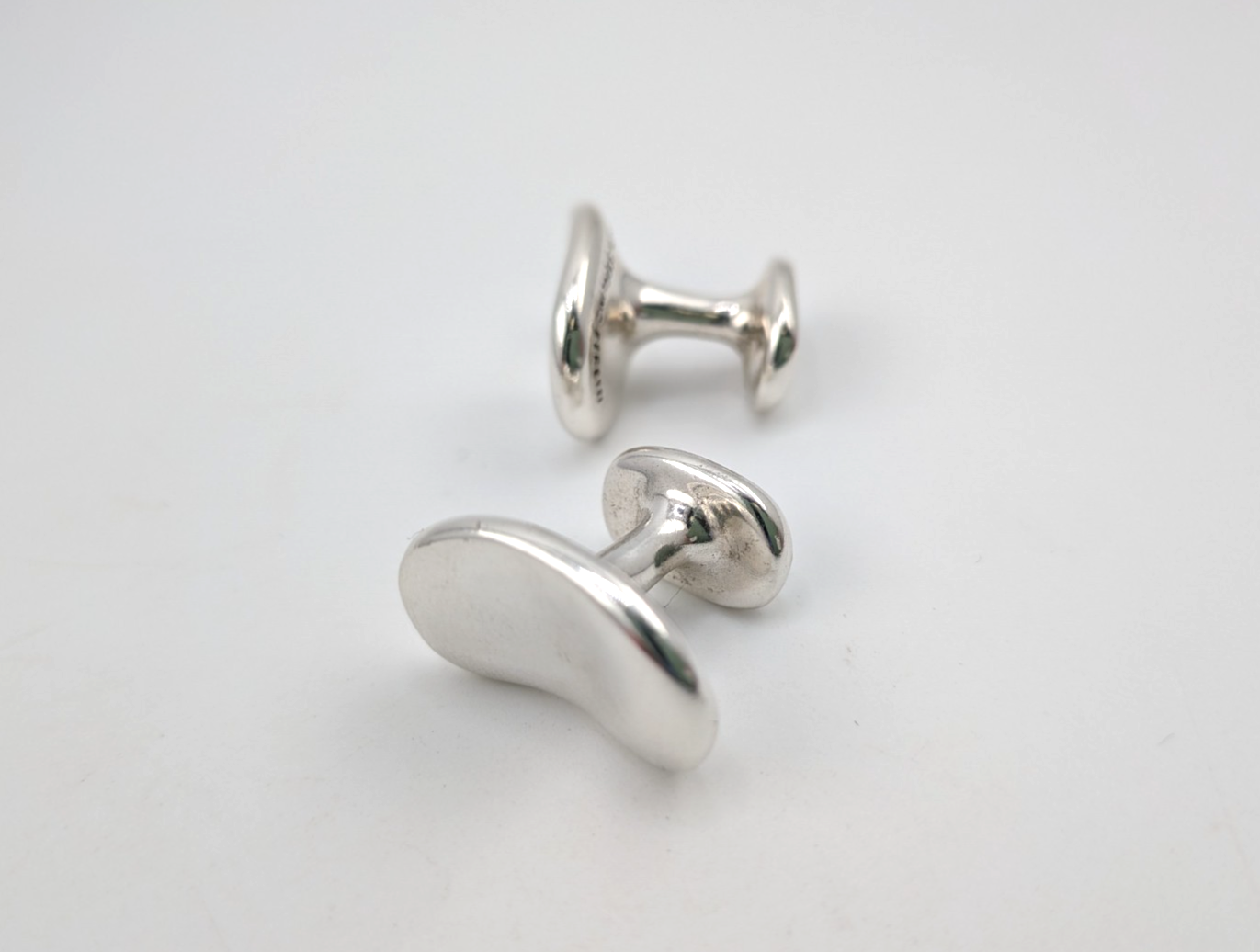 Tiffany & Co Sterling Silver 925 Elsa Peretti Bean Cufflinks 25507 - Image 6