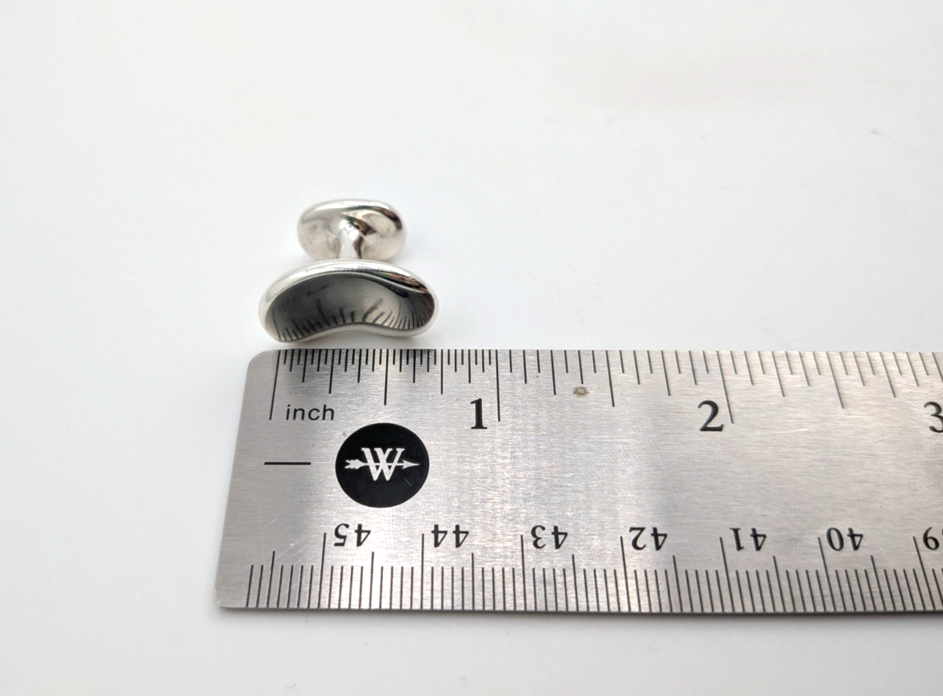 Tiffany & Co Sterling Silver 925 Elsa Peretti Bean Cufflinks 25507 - Image 12