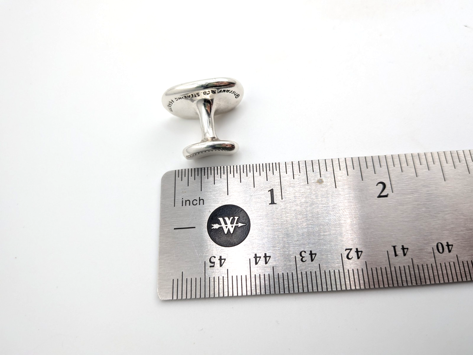 Tiffany & Co Sterling Silver 925 Elsa Peretti Bean Cufflinks 25507 - Image 13