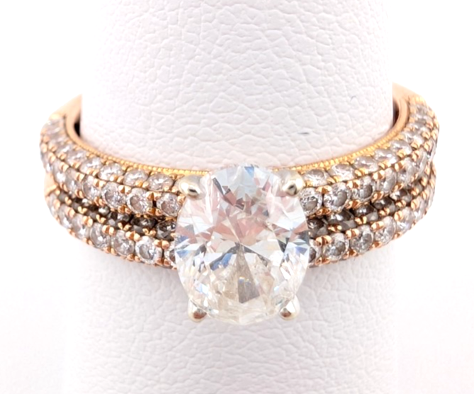 Neil Lane 14k Rose Gold 0.8 Oval 1.3 ctw Diamonds Ring Set OAK597 - Image 2