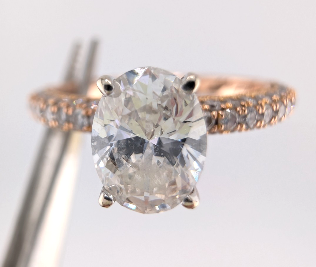 Neil Lane 14k Rose Gold 0.8 Oval 1.3 ctw Diamonds Ring Set OAK597 - Image 4