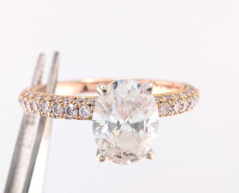 Neil Lane 14k Rose Gold 0.8 Oval 1.3 ctw Diamonds Ring Set OAK597 - Image 6