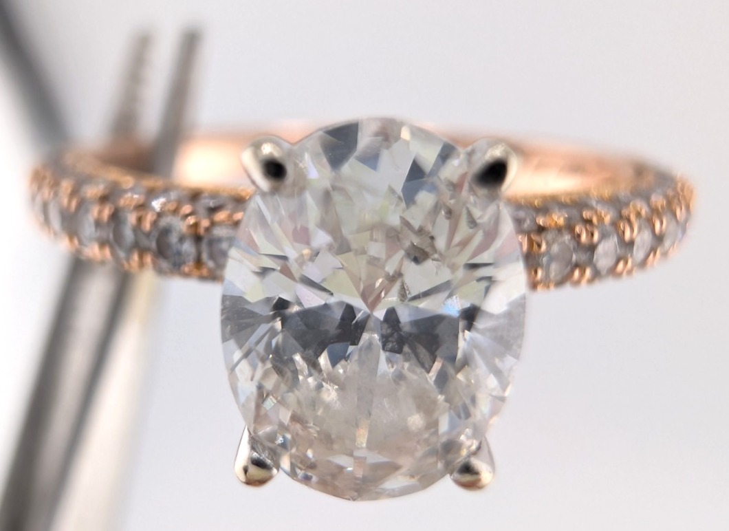 Neil Lane 14k Rose Gold 0.8 Oval 1.3 ctw Diamonds Ring Set OAK597 - Image 7