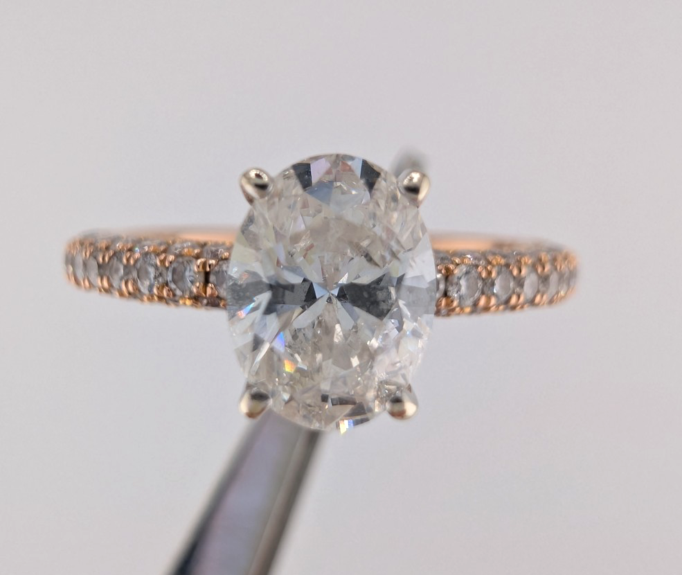 Neil Lane 14k Rose Gold 0.8 Oval 1.3 ctw Diamonds Ring Set OAK597 - Image 10