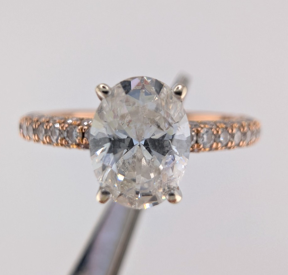 Neil Lane 14k Rose Gold 0.8 Oval 1.3 ctw Diamonds Ring Set OAK597 - Image 12