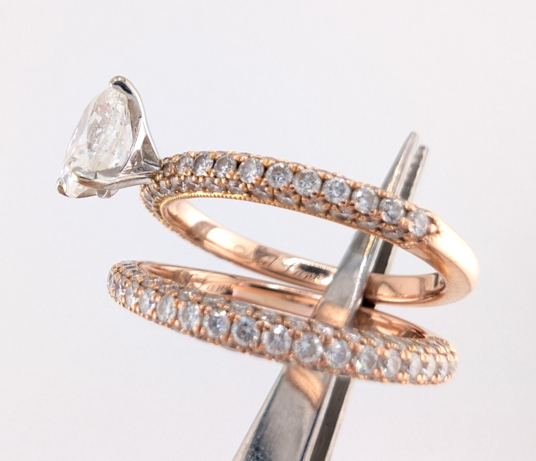 Neil Lane 14k Rose Gold 0.8 Oval 1.3 ctw Diamonds Ring Set OAK597 - Image 13