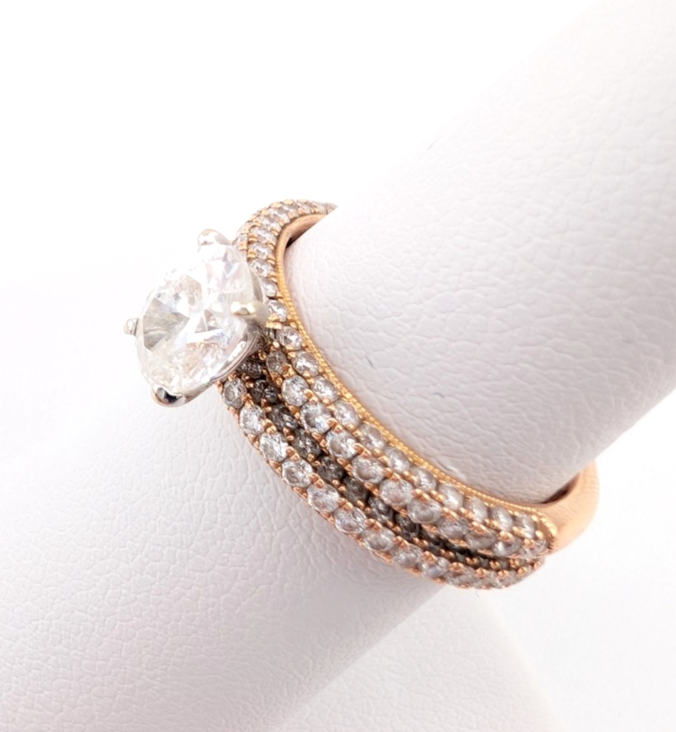 Neil Lane 14k Rose Gold 0.8 Oval 1.3 ctw Diamonds Ring Set OAK597 - Image 17