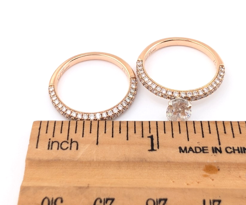 Neil Lane 14k Rose Gold 0.8 Oval 1.3 ctw Diamonds Ring Set OAK597 - Image 19