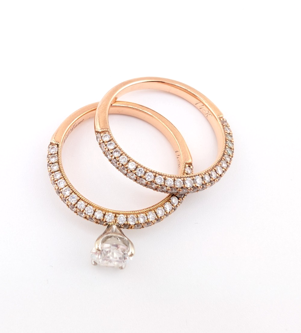 Neil Lane 14k Rose Gold 0.8 Oval 1.3 ctw Diamonds Ring Set OAK597 - Image 21
